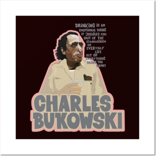 Charles Bukowski Portrait: Embracing the Subversive Spirit of Critical Thinking and Whiskey Posters and Art